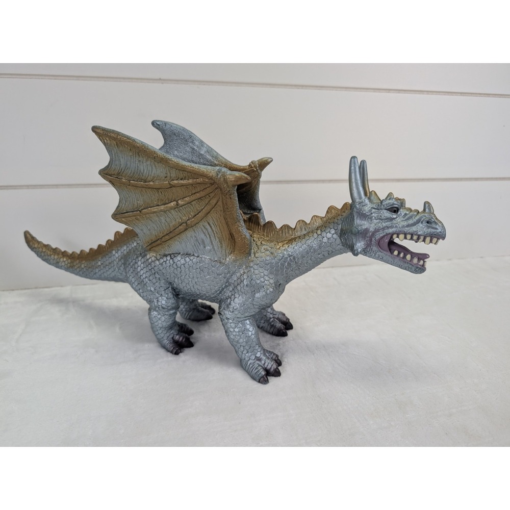 Creatology Firedrake Dragon 14" Blue Gray Halloween Figurine Fantasy Decor
